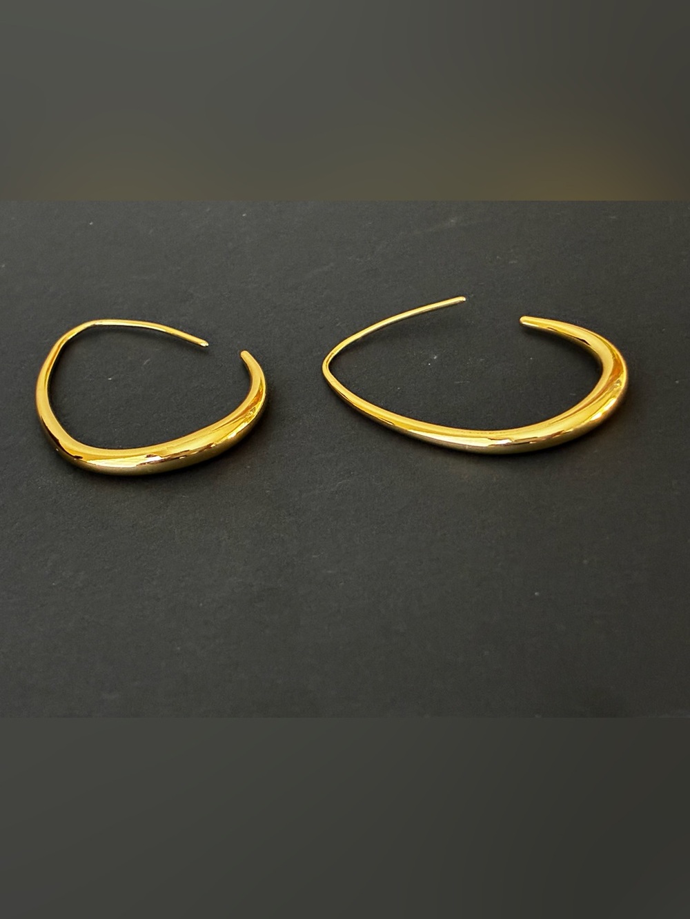 Gold Tone Curved Hoop Earrings